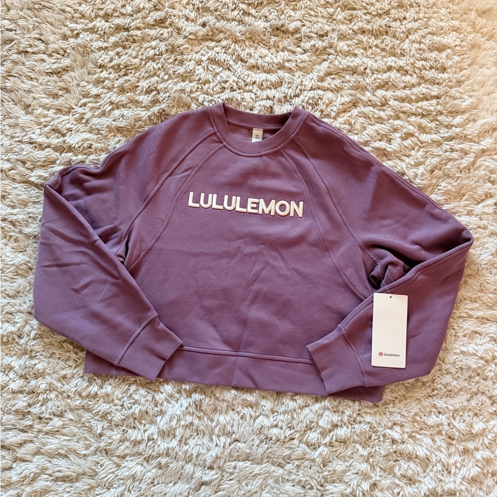 Lavender Lux Light Ivory Scuba Oversized Pullover *Wordmark Lululemon - Picture 2 of 7